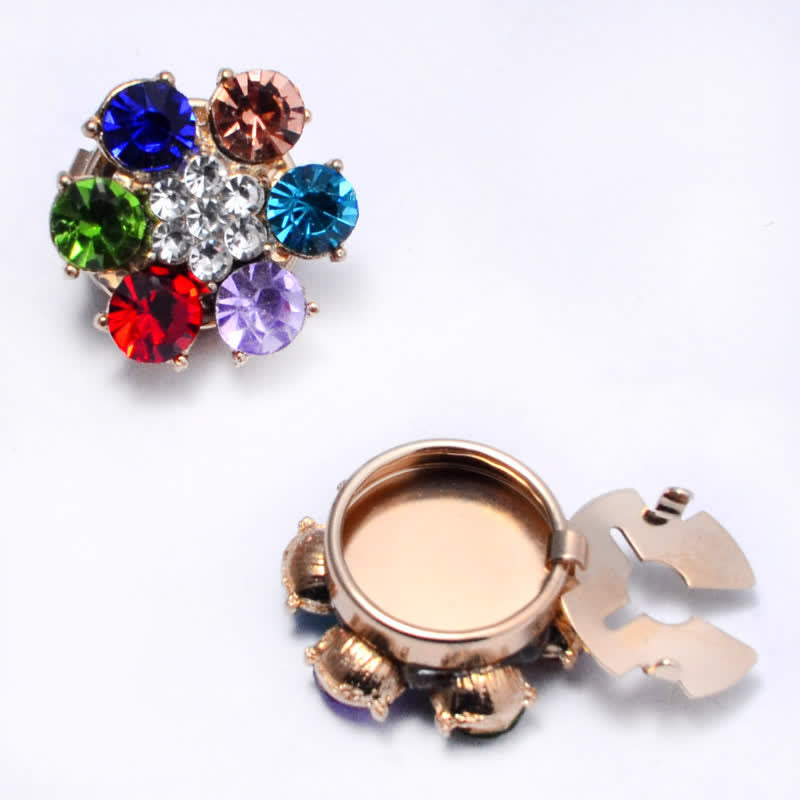 1 paire de couvre-boutons à clipser en strass brillants - Coloré - image 6