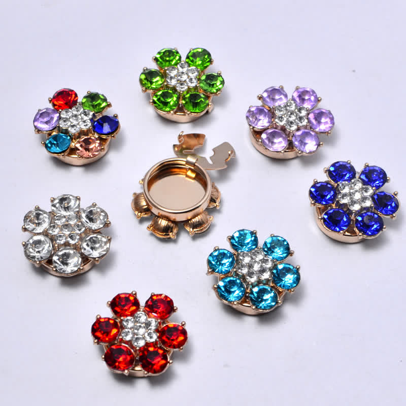 1 paire de couvre-boutons à clipser en strass brillants