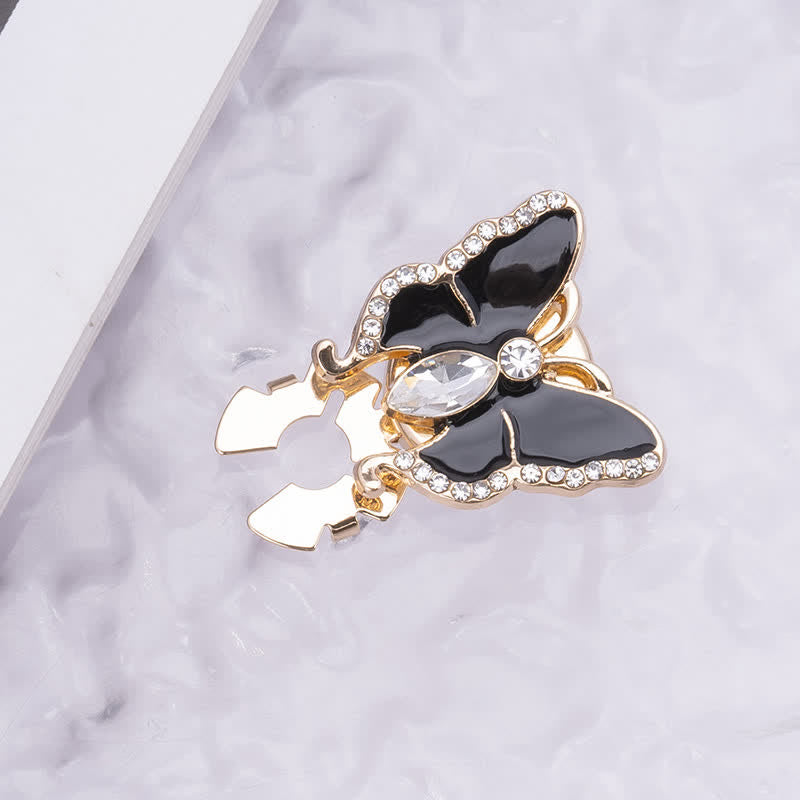 1 paire de couvre-boutons de chemise à clipser style papillon