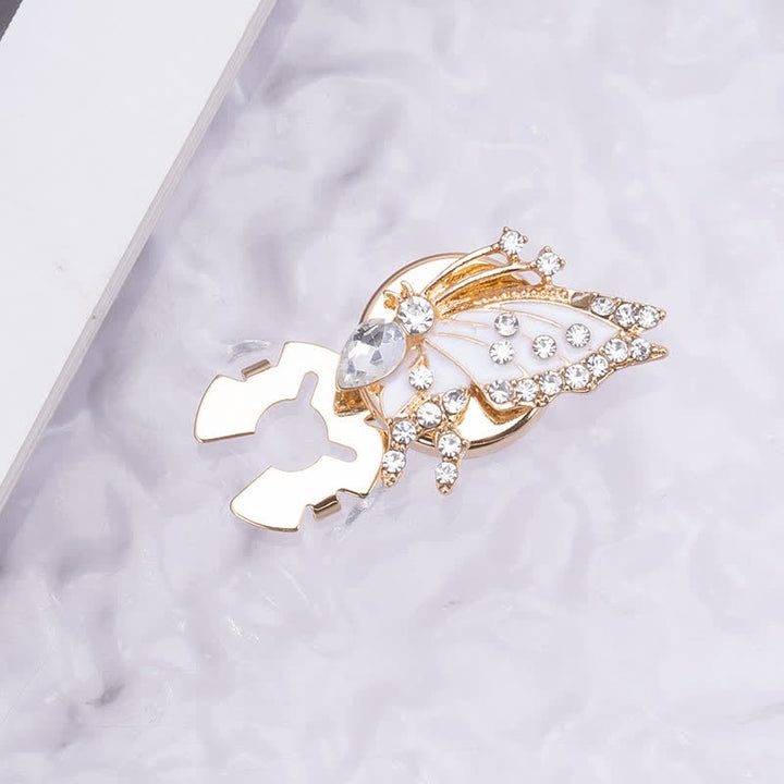 1 paire de couvre-boutons de chemise à clipser style papillon