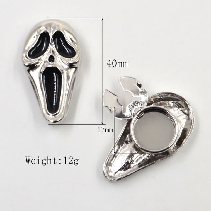 1 paire de couvre-boutons de chemise à clipser, motif crâne horrible