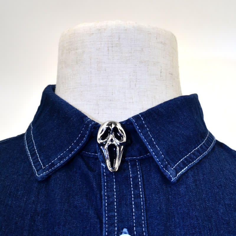 1 paire de couvre-boutons de chemise à clipser, motif crâne horrible