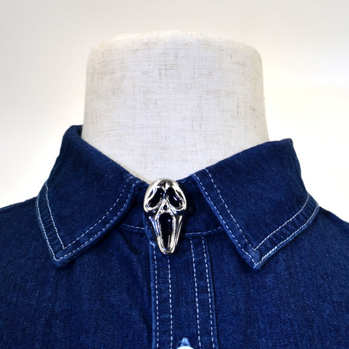 1 paire de couvre-boutons de chemise à clipser, motif crâne horrible