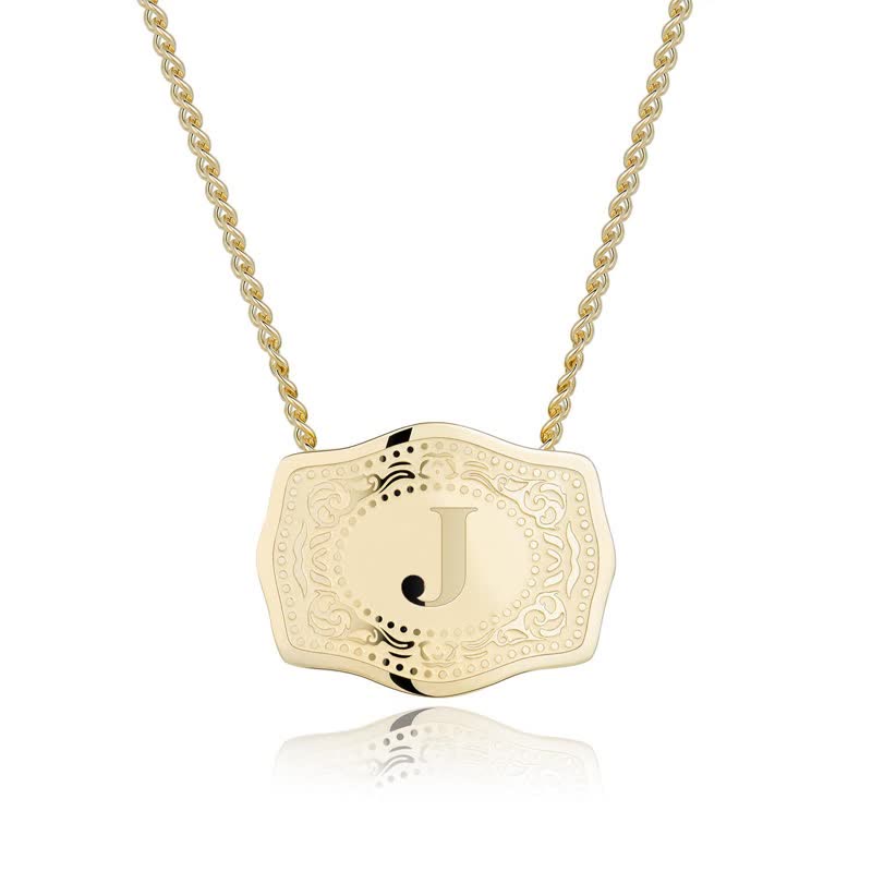 Collier mini lettre initiale en relief doré