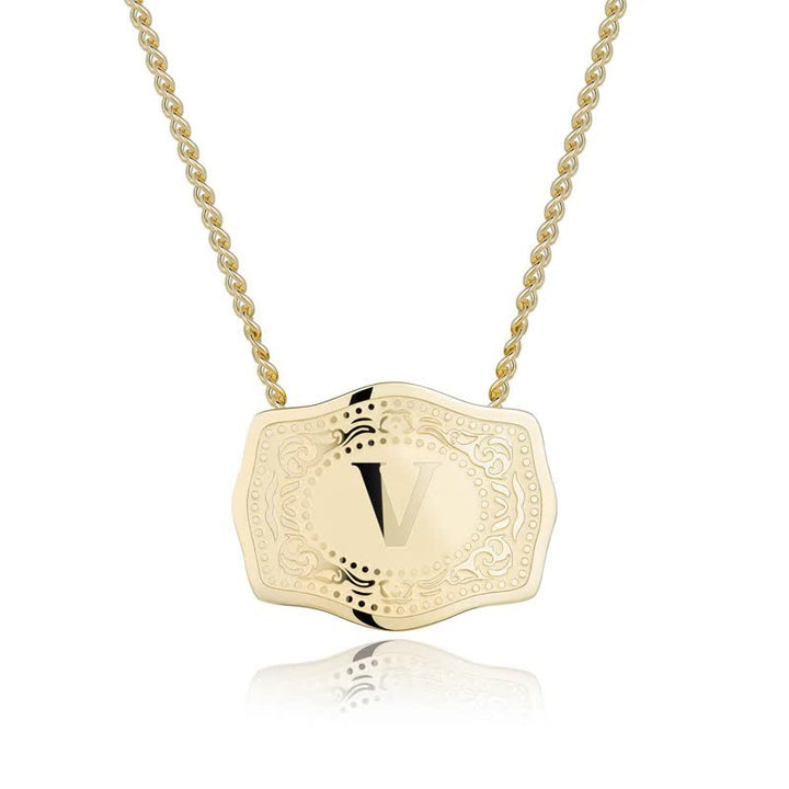 Collier mini lettre initiale en relief doré