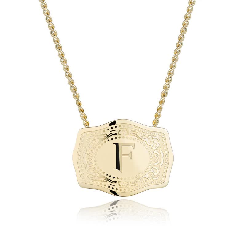 Collier mini lettre initiale en relief doré