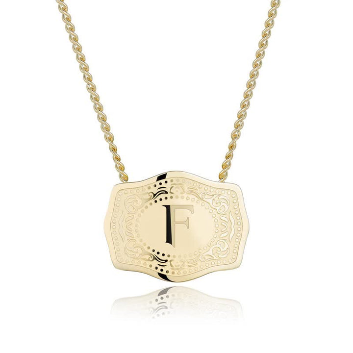 Collier mini lettre initiale en relief doré