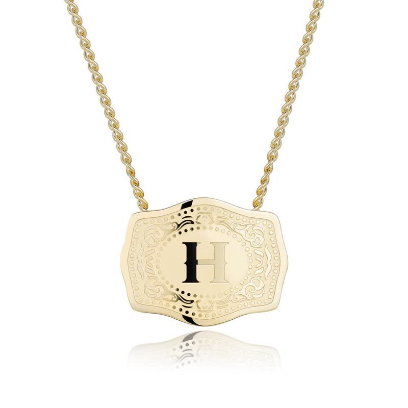 Collier mini lettre initiale en relief doré