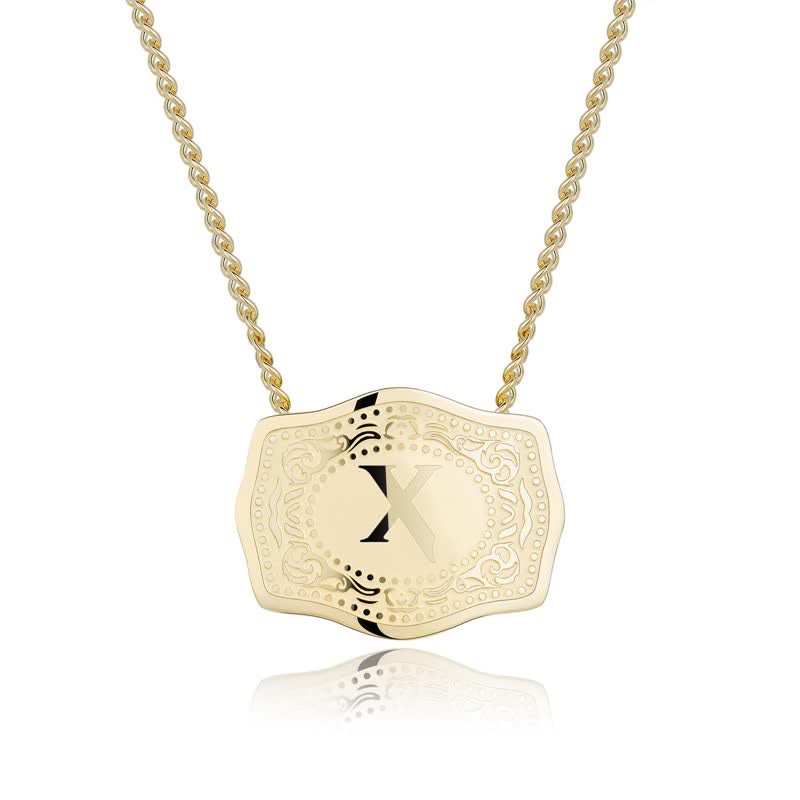 Collier mini lettre initiale en relief doré