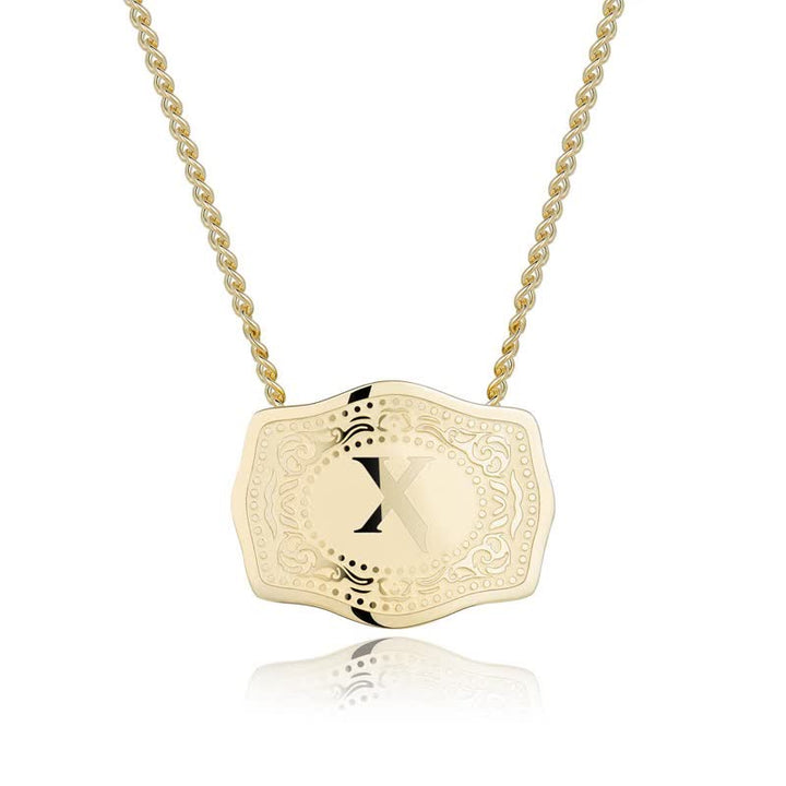 Collier mini lettre initiale en relief doré