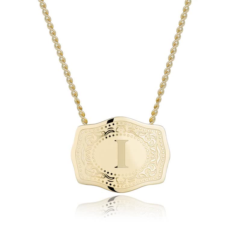 Collier mini lettre initiale en relief doré