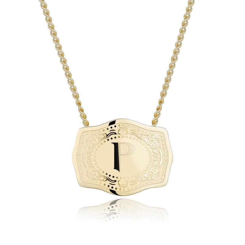 Collier mini lettre initiale en relief doré