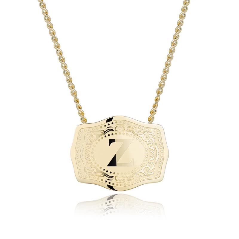 Collier mini lettre initiale en relief doré