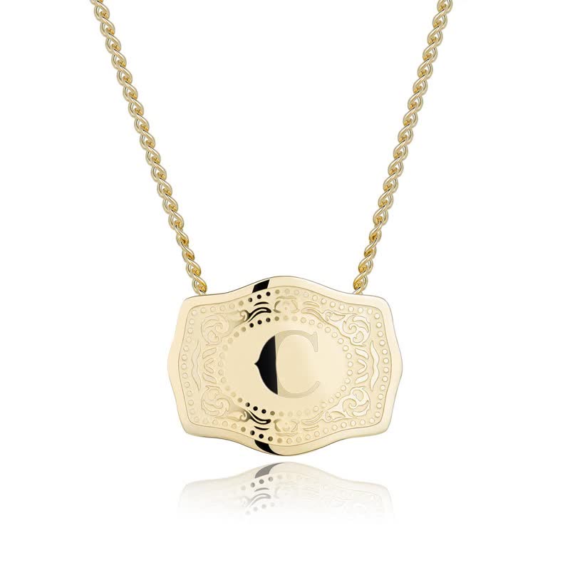 Collier mini lettre initiale en relief doré