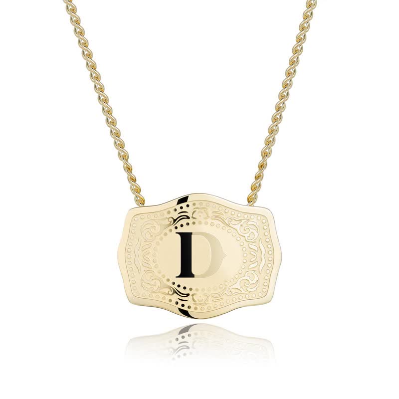 Collier mini lettre initiale en relief doré