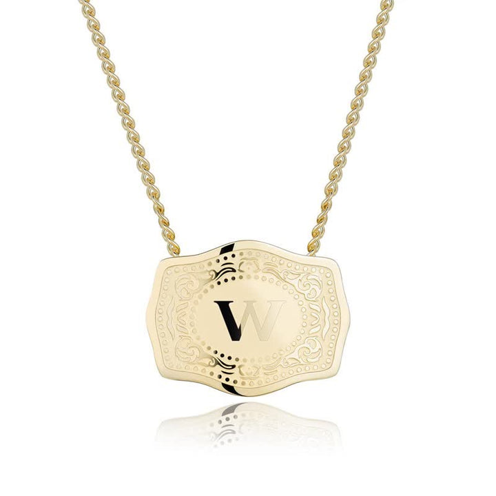 Collier mini lettre initiale en relief doré