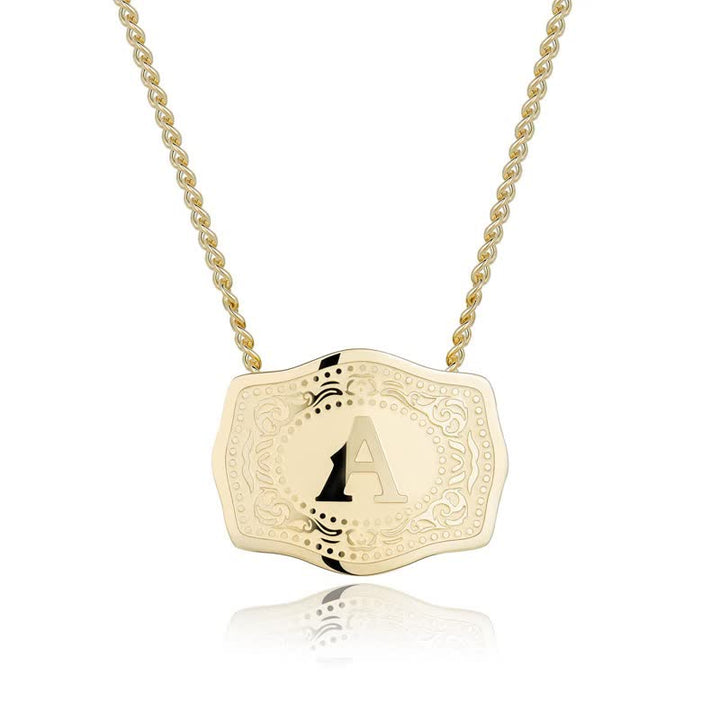 Collier mini lettre initiale en relief doré