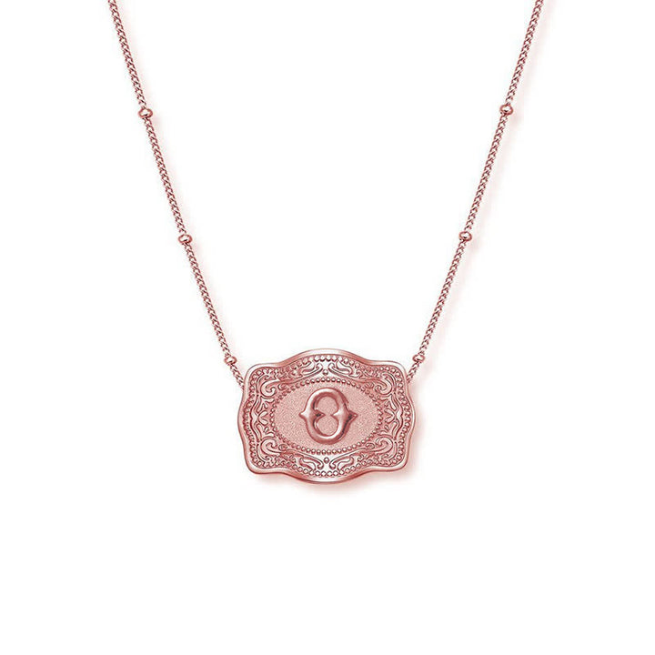 Collier mini lettre initiale en relief en or rose