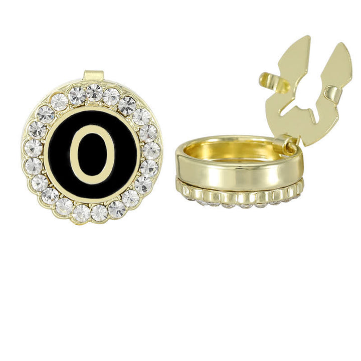 1 paire de couvre-boutons de chemise à pression avec initiales noires et dorées - O - image 16