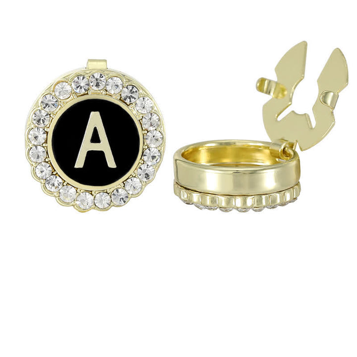 1 paire de couvre-boutons de chemise à pression avec initiales noires et dorées - A - image 4