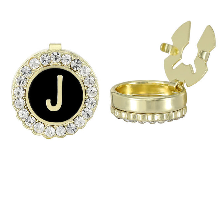 1 paire de couvre-boutons de chemise à pression avec initiales noires et dorées - J - image 13