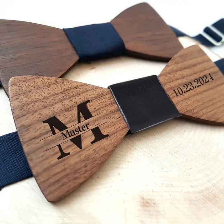 Nœud papillon en bois gravé pour homme avec nom personnalisé - image 5