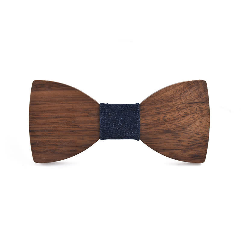 Nœud papillon en bois gravé pour homme avec nom personnalisé - Noyer noir - Style #2 - image 7