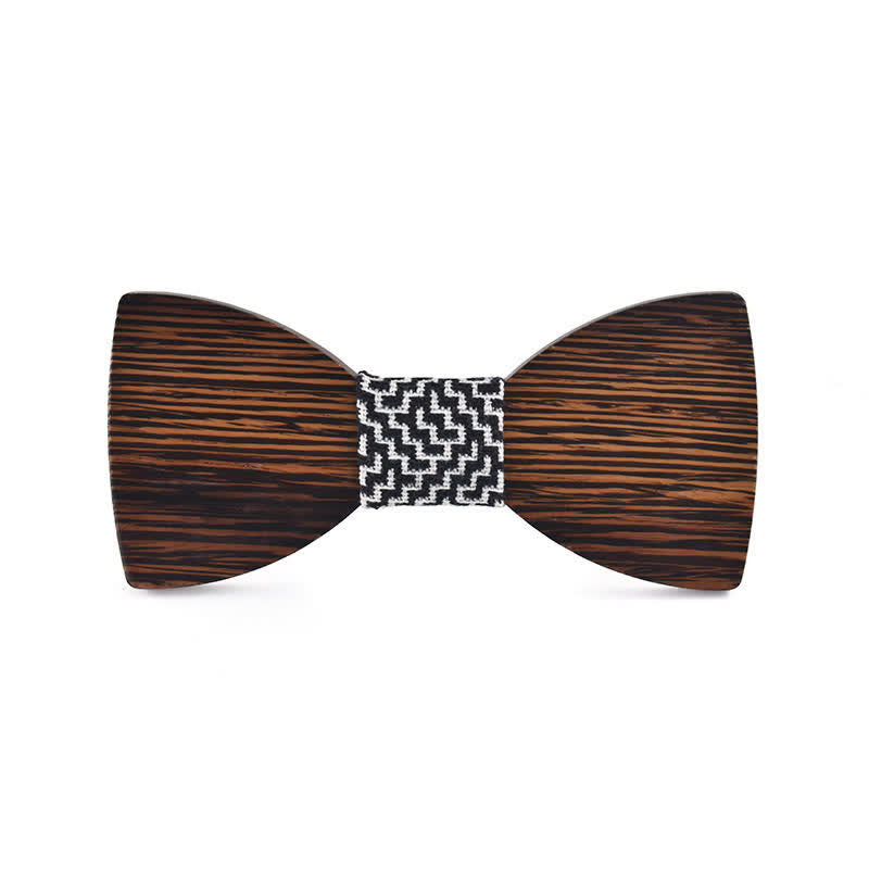 Nœud papillon en bois gravé pour homme avec nom personnalisé - Wengé - Style #2 - image 14