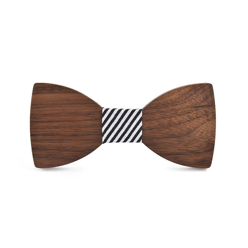 Nœud papillon en bois gravé pour homme avec nom personnalisé - Noyer noir - Style #3 - image 8