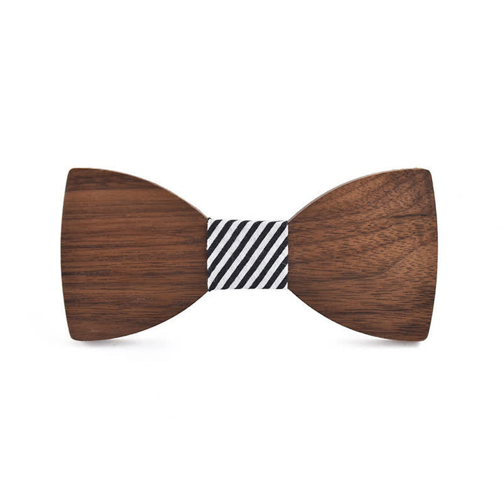 Nœud papillon en bois gravé pour homme avec nom personnalisé - Noyer noir - Style #3 - image 8