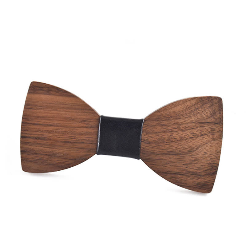 Nœud papillon en bois gravé pour homme avec nom personnalisé - Noyer noir - Style n°1 - image 2
