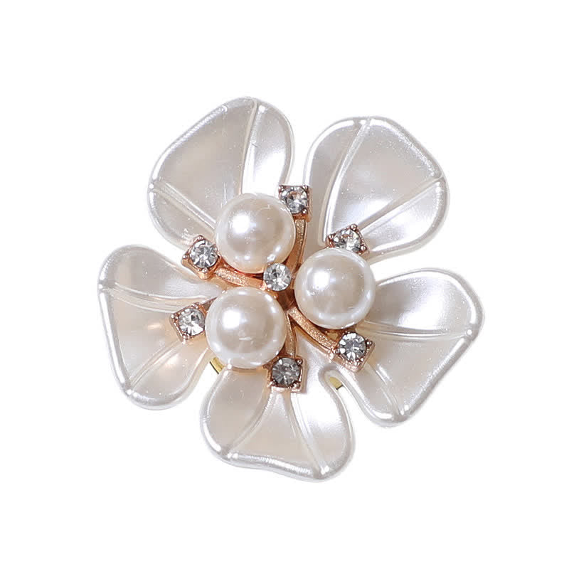 1 paire de couvre-boutons de chemise à clipser en forme de bourgeon de perle et de fleur de gardénia - image 1