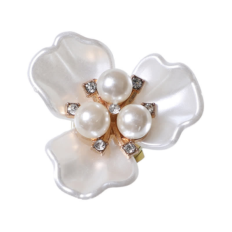1 paire de couvre-boutons de chemise à clipser en forme de bourgeon de perle et de fleur de gardénia
