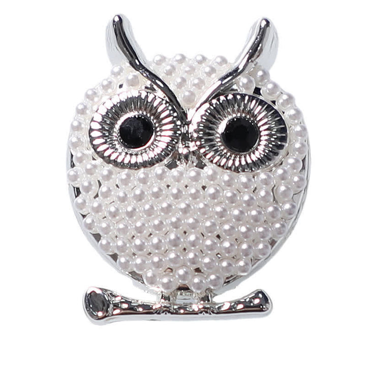 1 paire de couvre-boutons de chemise à clipser en forme de hibou avec mini perles