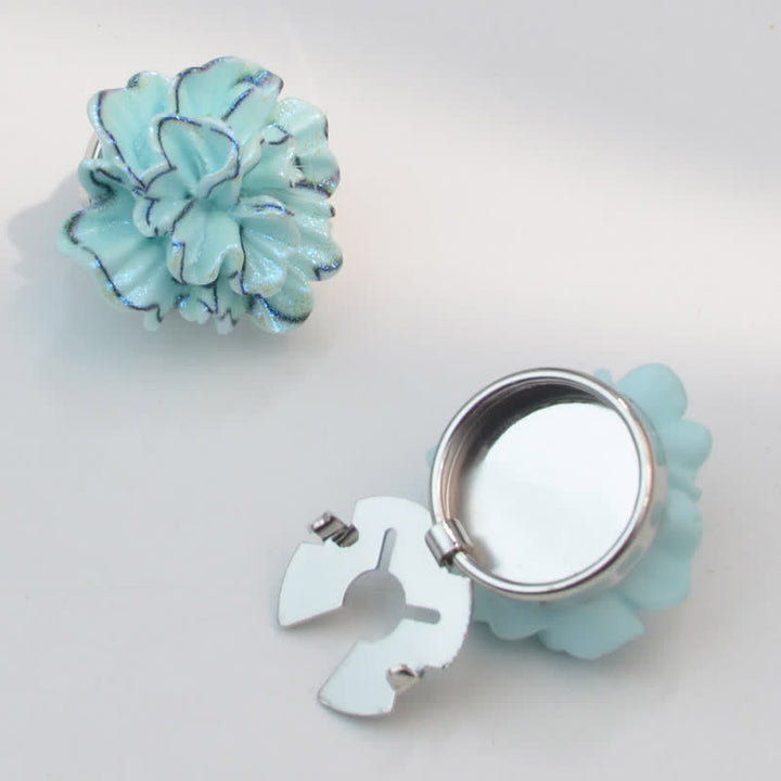 1 paire de couvre-boutons de chemise à clipser en forme de hibou avec mini perles - Bleu ciel - image 4