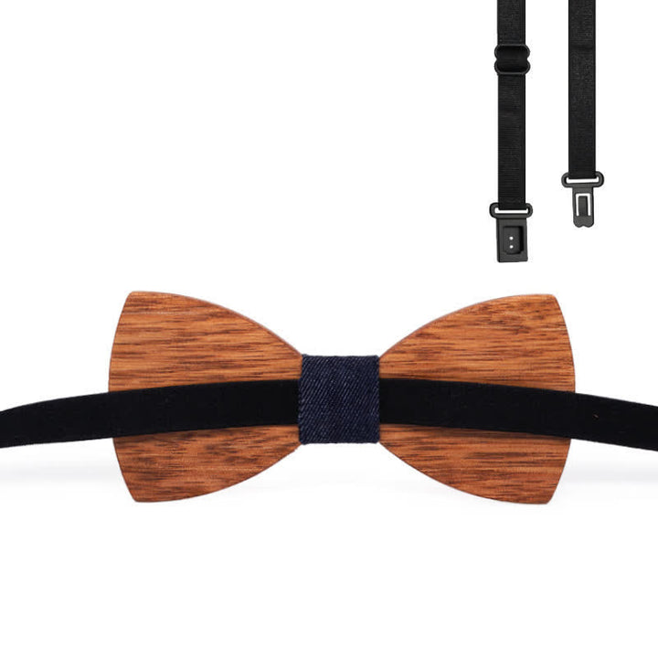 Nœud papillon de mariage en bois de bégonia gravé pour homme, nom personnalisé - image 3