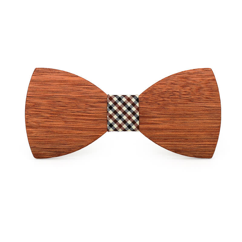Nœud papillon de mariage en bois de bégonia gravé pour homme, nom personnalisé