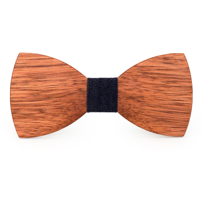 Nœud papillon de mariage en bois de bégonia gravé pour homme, nom personnalisé - Style n°1 - image 1