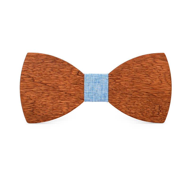 Nœud papillon de mariage en bois de bégonia gravé pour homme, nom personnalisé