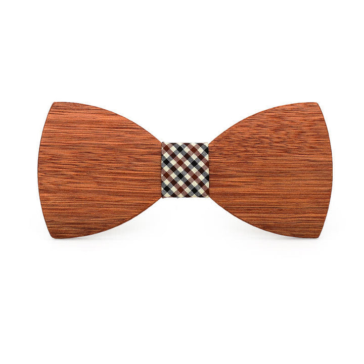 Nœud papillon de mariage en bois de bégonia gravé pour homme, nom personnalisé - Style #6 - image 8
