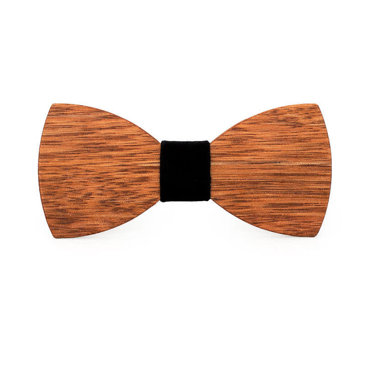 Nœud papillon de mariage en bois de bégonia gravé pour homme, nom personnalisé