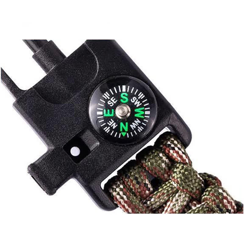 Kit de survie multifonction 5 en 1 avec boussole, sifflet et bracelet