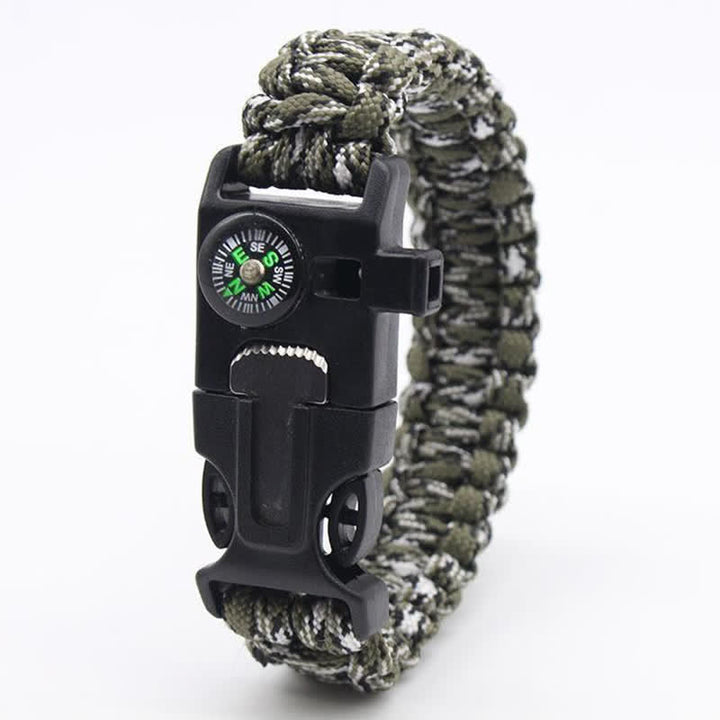 Kit de survie multifonction 5 en 1 avec boussole, sifflet et bracelet
