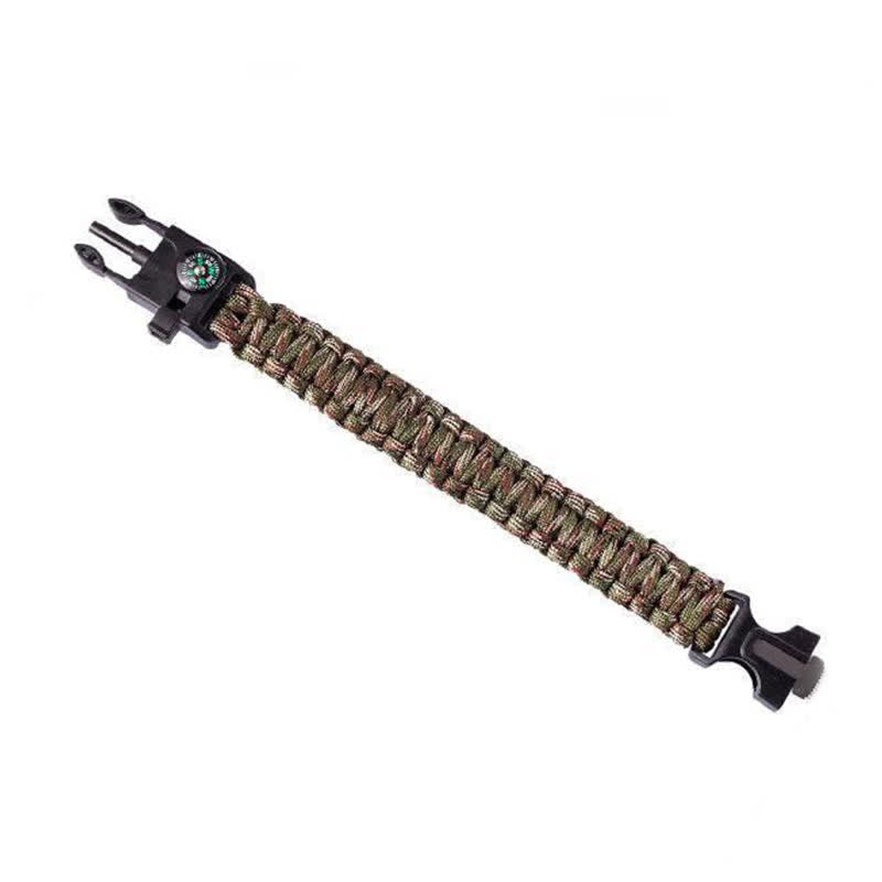 Kit de survie multifonction 5 en 1 avec boussole, sifflet et bracelet