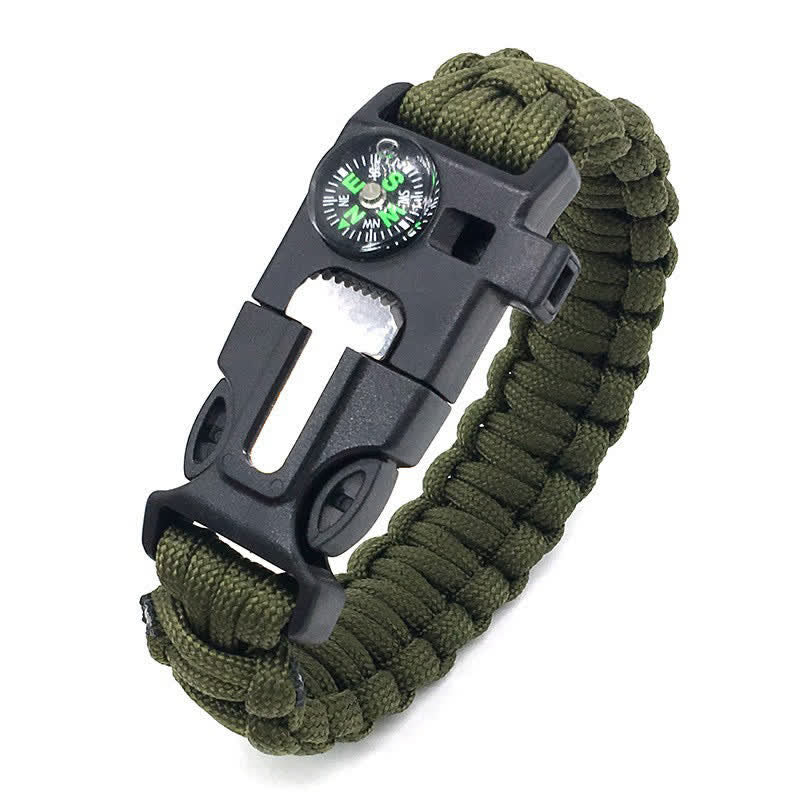 Kit de survie multifonction 5 en 1 avec boussole, sifflet et bracelet