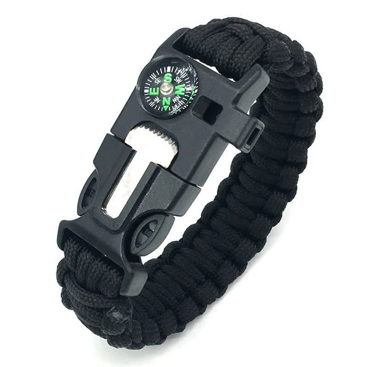 Kit de survie multifonction 5 en 1 avec boussole, sifflet et bracelet