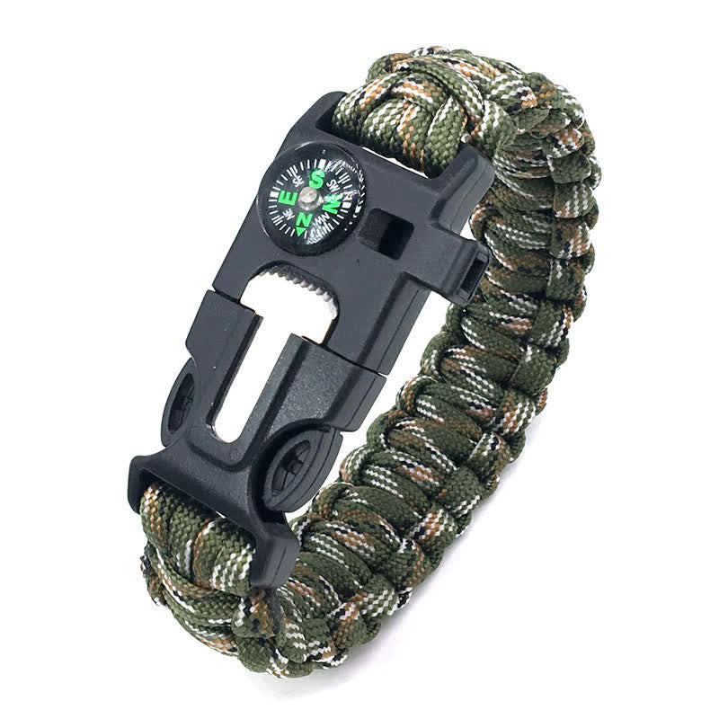 Kit de survie multifonction 5 en 1 avec boussole, sifflet et bracelet
