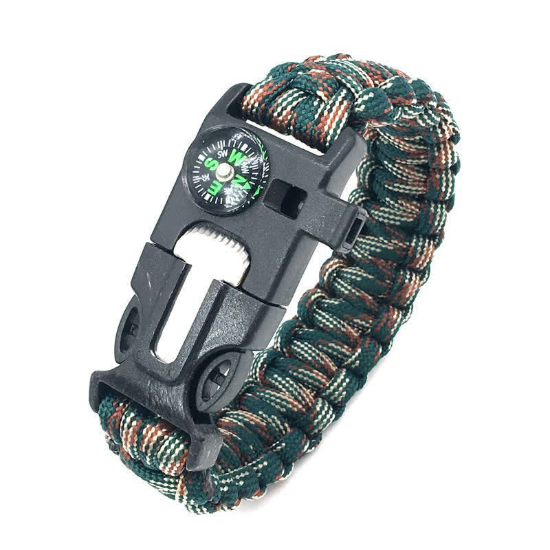 Kit de survie multifonction 5 en 1 avec boussole, sifflet et bracelet