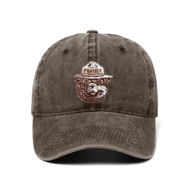 Casquette de baseball ajustable « Ours, protégez nos parcs nationaux »