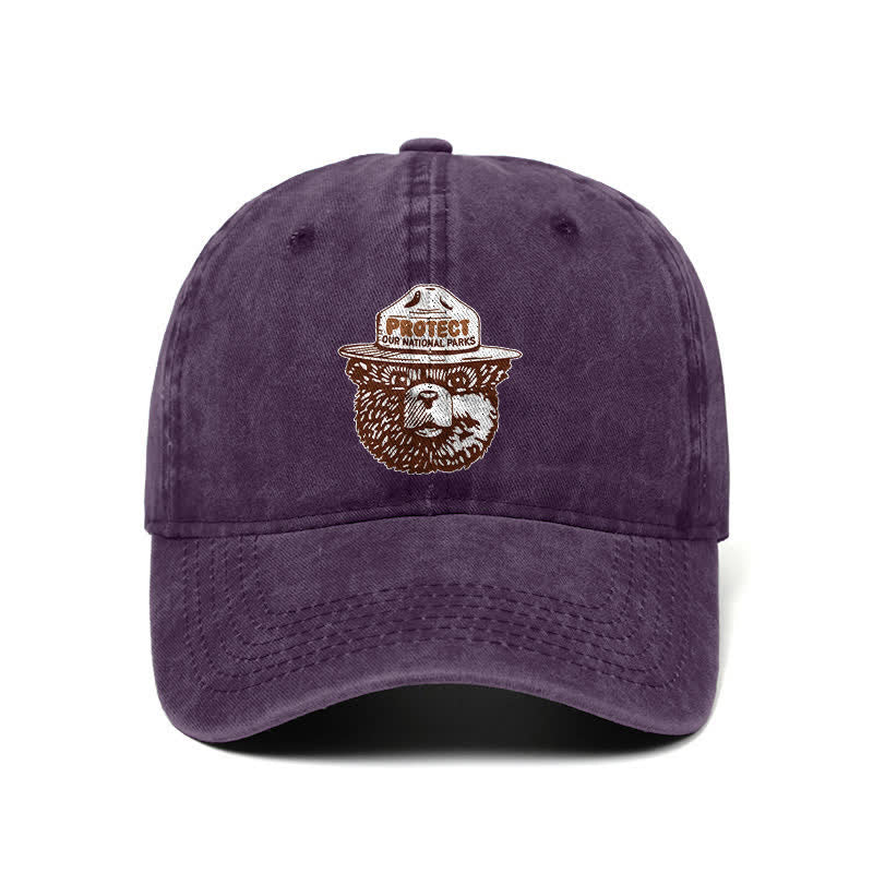 Casquette de baseball ajustable « Ours, protégez nos parcs nationaux »